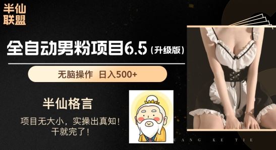 男粉项目6.5升级版,全自动男粉项目,日收入1K+【揭秘】-优优云网创