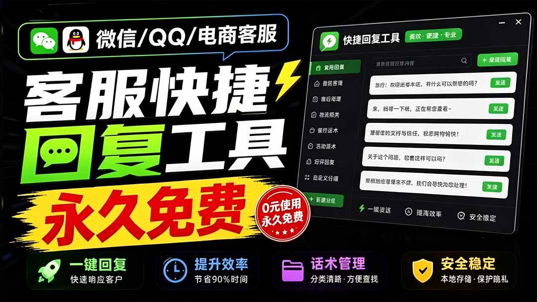 (20420期)微信/QQ/电商客服快捷回复工具,支持多平台话术库与一键发送,永久免费,使用简单!易歪歪-优优云网创-中创网