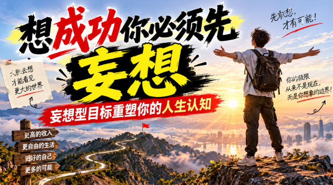 付费文章：想成功你必须先妄想，妄想型目标重塑你的人生认知-优优云网创-中创网