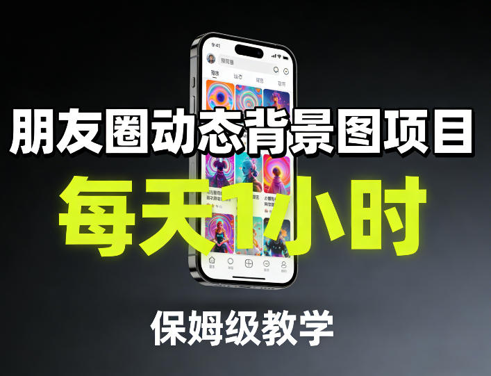朋友圈动态背景图项目,每天1小时,保姆级教学-优优云网创