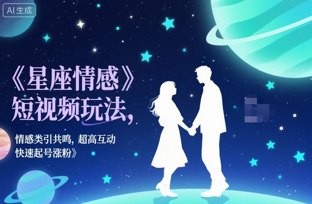 星座情感短视频玩法,情感类引共鸣,超高互动,快速起号涨粉-优优云网创