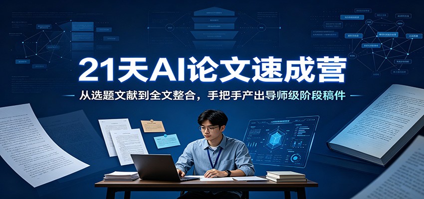 21天AI论文速成营:从选题文献到全文整合,手把手产出导师级阶段稿件-优优云网创
