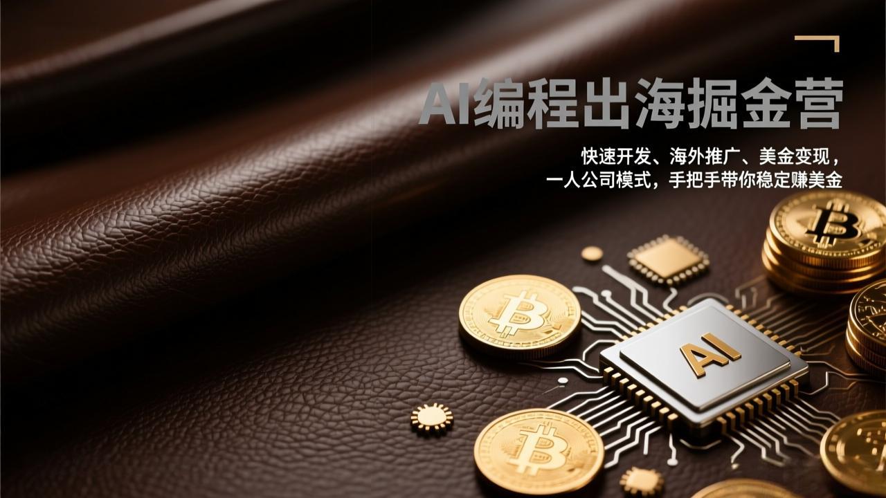 AI编程出海掘金营：快速开发、海外推广、美金变现，一人公司模式，手把手带你稳定赚美金-优优云网创