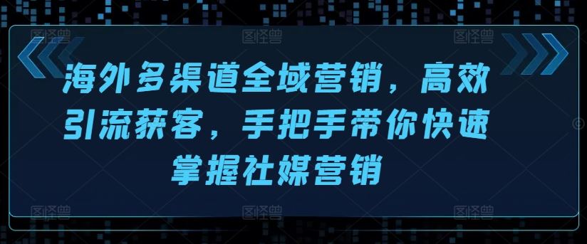 海外多渠道全域营销,高效引流获客,手把手带你快速掌握社媒营销-优优云网创