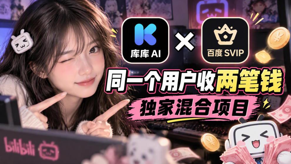库库AI×百度SVIP：同一个用户收两笔钱，独家混合项目-优优云网创-中创网