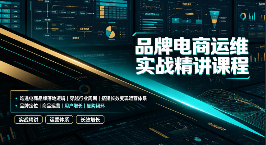 品牌电商运维实战精讲课程｜吃透电商品牌落地逻辑、穿越行业周期、搭建长效变现运营体系-优优云网创