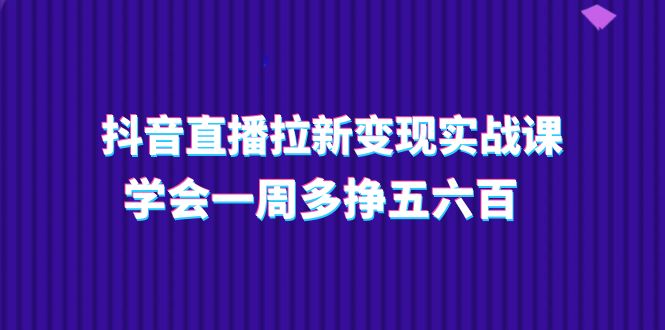 抖音直播拉新变现实操课,学会一周多挣五六百(15节课)-优优云网创
