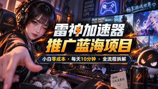 雷神加速器推广5.0实操教程：口令图文玩法全流程拆解（零成本·每天10分钟）-优优云网创-中创网