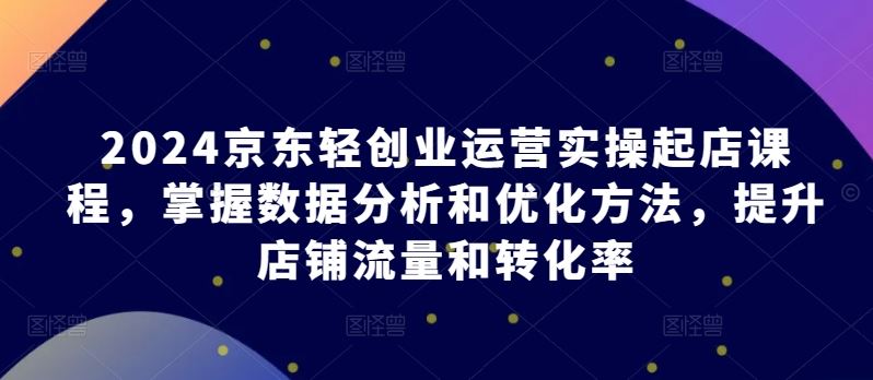 2024京东轻创业运营实操起店课程,掌握数据分析和优化方法,提升店铺流量和转化率-优优云网创