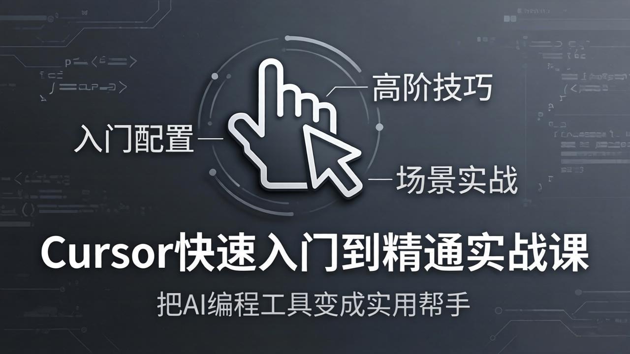 Cursor快速入门到精通实战课:入门配置+高阶技巧+场景实战,把AI编程工具变成实用帮手-优优云网创