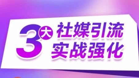 3大社媒引流实战强化,多渠道站外引流,高效精准获客,订单销售额翻倍增长-优优云网创