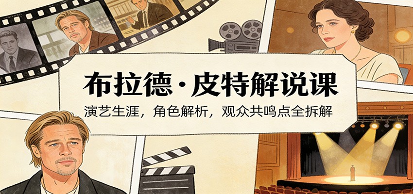 演员说-布拉德.皮特解说课:演艺生涯,角色解析,观众共鸣点全拆解-优优云网创