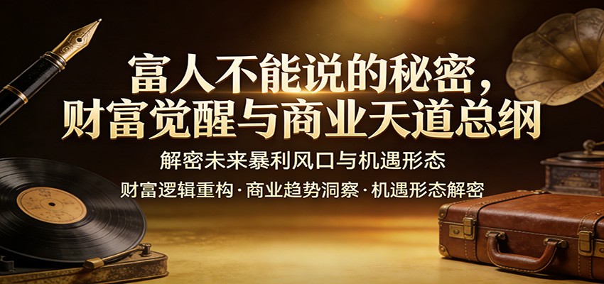 富人不能说的秘密,财富觉醒与商业天道总纲,解密未来暴利风口与机遇形态-优优云网创