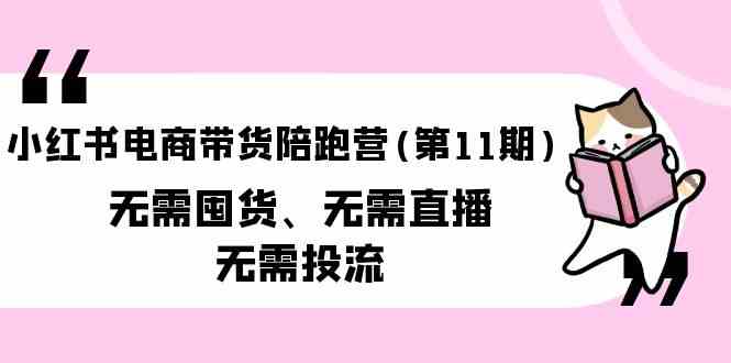 小红书电商带货陪跑营(第11期)无需囤货、无需直播、无需投流-优优云网创