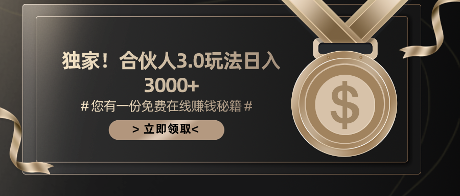 （10727期）游戏合伙人3.0，日入3000+，无限扩大的蓝海项目-优优云网创