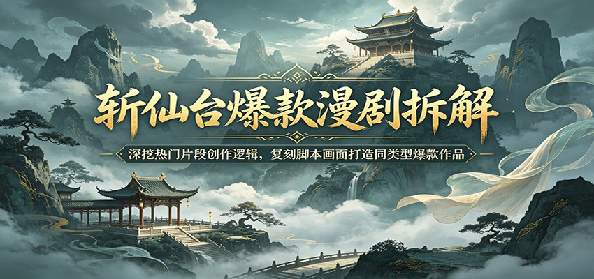 斩仙台爆款漫剧拆解:深挖热门片段创作逻辑,复刻脚本画面打造同类型爆款作品-优优云网创
