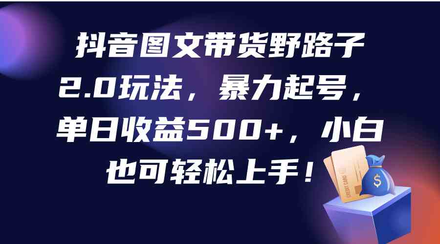(9790期)抖音图文带货野路子2.0玩法,暴力起号,单日收益500+,小白也可轻松上手!-优优云网创