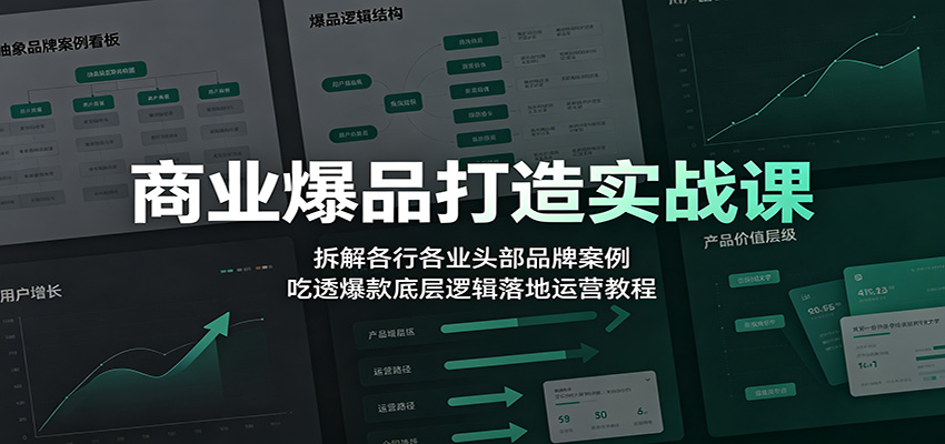 商业爆品打造实战课:拆解各行各业头部品牌案例,吃透爆款底层逻辑落地运营教程-优优云网创