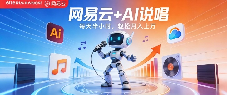 网易云+AI说唱,每天半小时,AI内容创作+流量变现,轻松月入1W-优优云网创