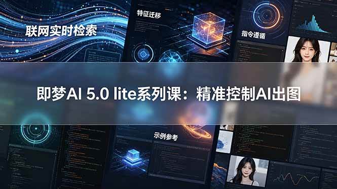 (18962期)即梦AI 5.0 lite实战课:联网实时检索+特征迁移+指令遵循+示例参考,精准控制AI出图-优优云网创