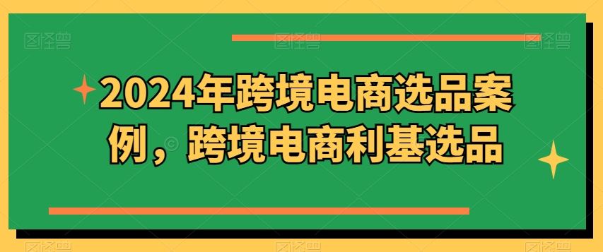 2024年跨境电商选品案例,跨境电商利基选品-优优云网创
