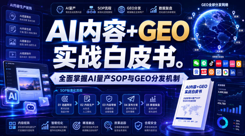 AI内容+GEO实战白皮书，全面掌握AI量产SOP与GEO分发机制【文档】-优优云网创-中创网