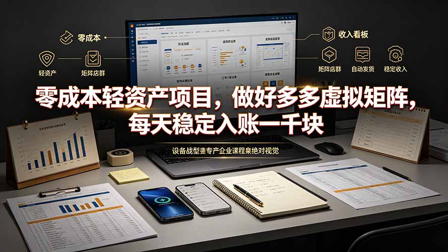 零成本轻资产项目,做好多多虚拟矩阵,每天稳定入账一千块-优优云网创