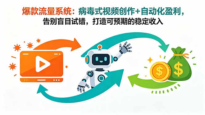 爆款流量系统：病毒式视频创作+自动化盈利，告别盲目试错，打造可预期的稳定收入-优优云网创