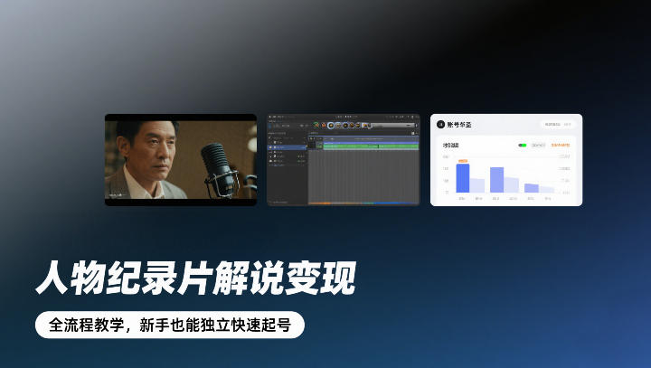 人物纪录片解说变现,全流程教学,新手也能独立快速起号-优优云网创