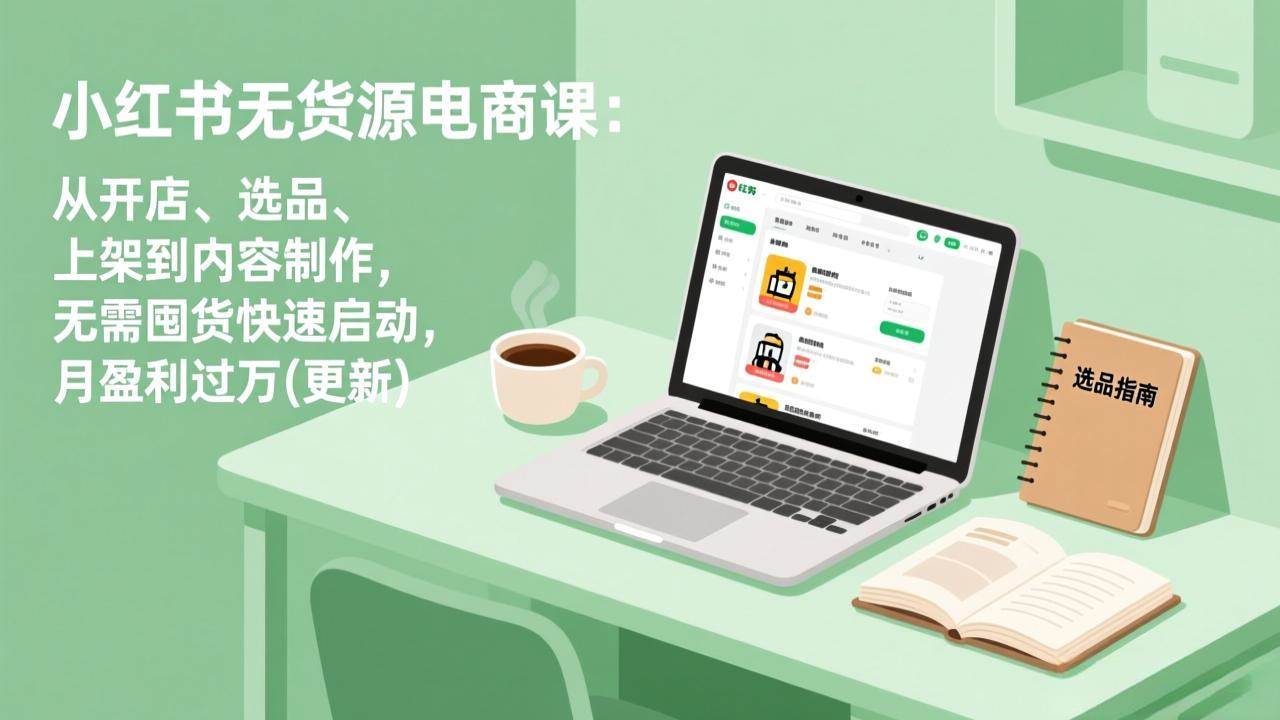 (18420期)小红书无货源电商课(5月12更新):从开店、选品、上架到内容制作,无需囤货快速启动,月盈利过万-优优云网创