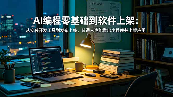 AI编程零基础到软件上架:从安装开发工具到发布上线,普通人也能做出小程序并上架应用商店-优优云网创