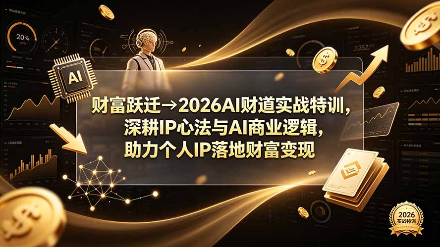 财富跃迁→2026AI财道实战特训,深耕IP心法与AI商业逻辑,助力个人IP落地财富变现-优优云网创