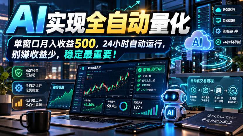 (21163期)AI全自动量化项目,长期稳定可落地,0门槛躺赚稳定项目! (21163期)AI全自动量化项目,长期稳定可落地,0门槛躺赚稳定项目!
