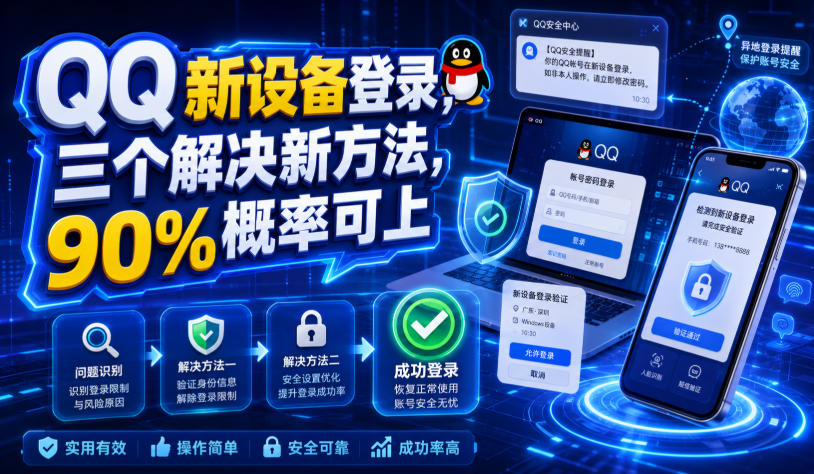 QQ新设备登录,三个解决新方法,90%概率可上-优优云网创