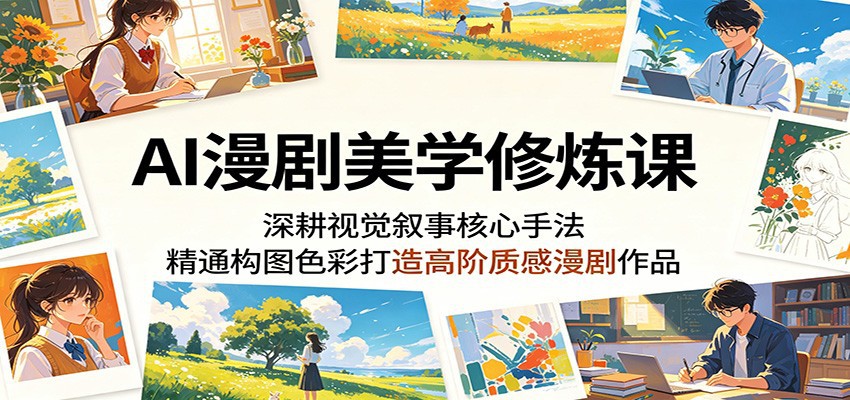 AI漫剧美学修炼课:深耕视觉叙事核心手法,精通构图色彩打造高阶质感漫剧作品-优优云网创