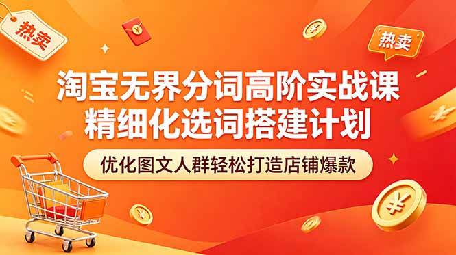 (18564期)淘宝无界分词高阶实战课 精细化选词搭建计划 优化图文人群轻松打造店铺爆款-优优云网创