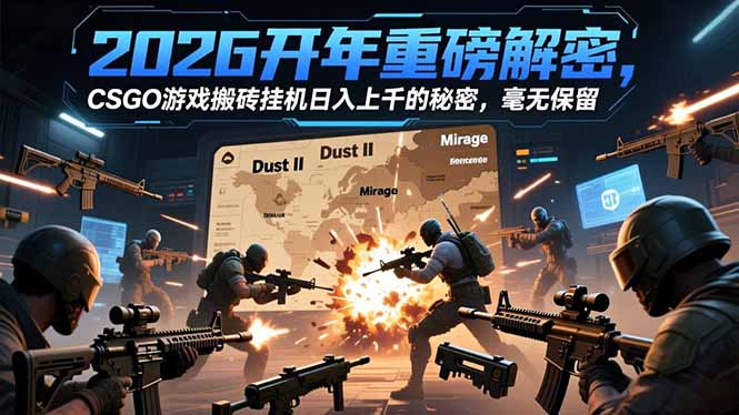 2026开年重磅解密,CSGO游戏搬砖挂机日入上千的秘密,毫无保留-优优云网创