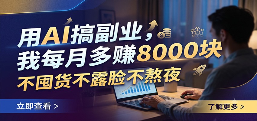 用AI搞副业,我每月多赚8000块,不囤货不露脸不熬夜-优优云网创