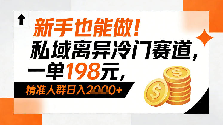 新手也能做!私域离异冷门赛道,一单198,精准人群日入1k+-优优云网创