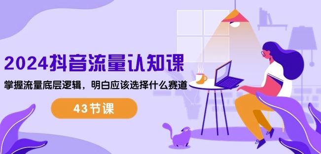 2024抖音流量认知课:掌握流量底层逻辑,明白应该选择什么赛道 (43节课)-优优云网创