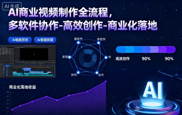 AI商业视频制作全流程2期,多软件协作-高效创作-商业化落地(更新)-优优云网创