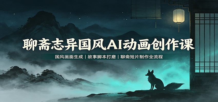 聊斋志异国风AI动画创作课：国风画面生成，故事脚本打磨，聊斋短片制作全流程-优优云网创