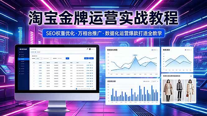 (18507期)2026 淘宝金牌运营实战教程,SEO权重优化万相台推广,数据化运营爆款打造全教学-优优云网创