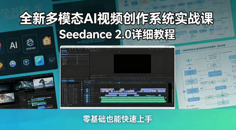 全新多模态AI视频创作系统实战课,Seedance 2.0详细教程,零基础也能快速上手-优优云网创