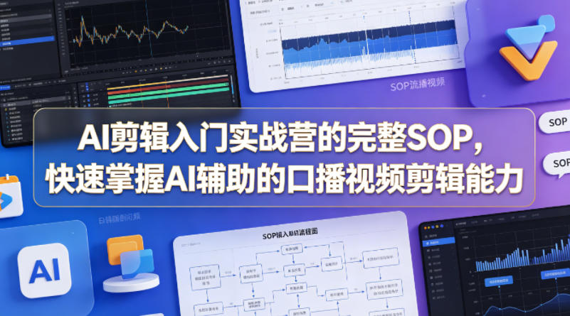 AI剪辑入门实战营的完整SOP,快速掌握AI辅助的口播视频剪辑能力-优优云网创