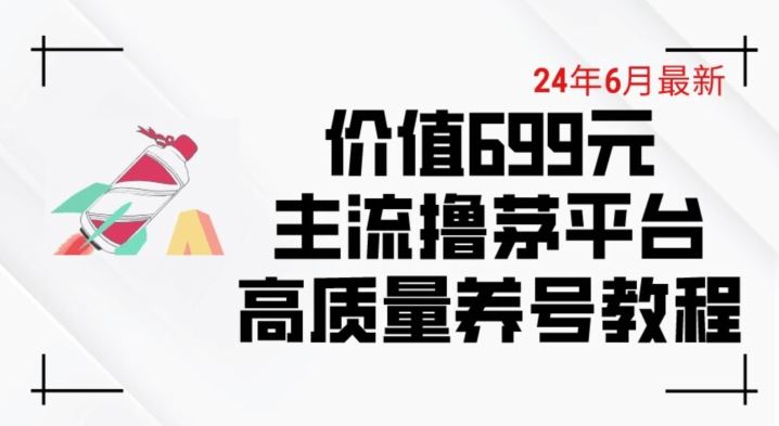 6月最新价值699的主流撸茅台平台精品养号下车攻略【揭秘】-优优云网创