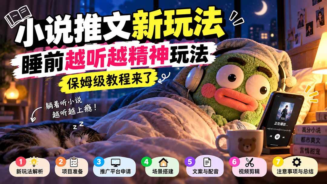 (20947期)小说推文新玩法,睡前越听越精神玩法,保姆级教程来了 (20947期)小说推文新玩法,睡前越听越精神玩法,保姆级教程来了