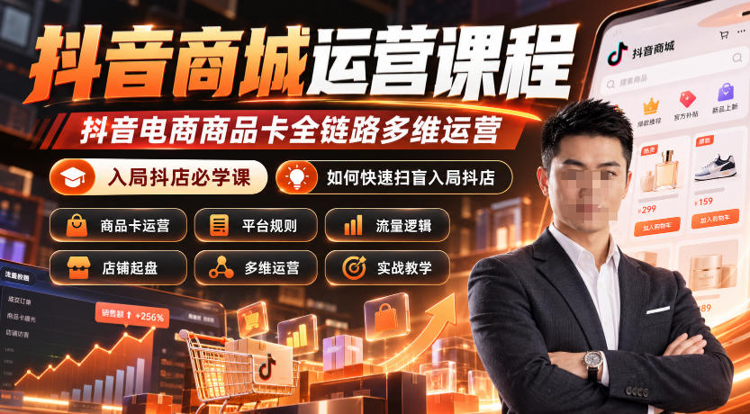 抖音商城运营课程,抖音电商商品卡全链路多维运营,入局抖店必学课, 如何快速扫盲入局抖店(更新26年10月) 抖音商城运营课程,抖音电商商品卡全链路多维运营,入局抖店必学课, 如何快速扫盲入局抖店(更新26年10月)