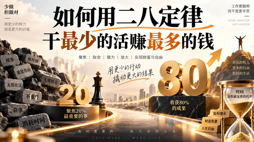 付费文章：如何用二八定律干最少的活賺最多的钱-优优云网创-中创网