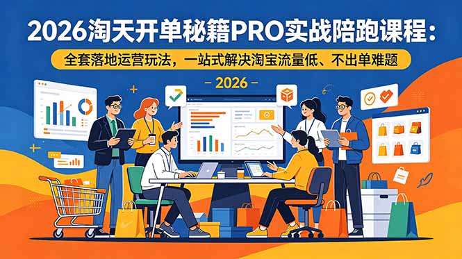 2026淘天开单秘籍PRO实战陪跑课程-更新:全套落地运营玩法,一站式解决淘宝流量低、不出单难题-优优云网创